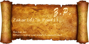 Zakariás Pamfil névjegykártya
